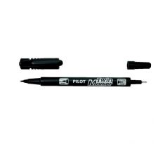 Popisovač obojstranný PILOT Twin Marker BeGreen 0,5 + 0,3 mm čierny