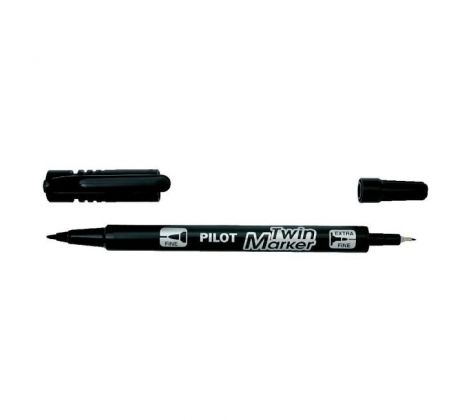 Popisovač obojstranný PILOT Twin Marker BeGreen 0,5 + 0,3 mm čierny