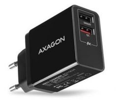 univerzálna USB nabíjačka Axagon ACU-QS24, 2x USB (QC+smart), 24W max. 3A, čierna Quick Charge (ACU-QS24)