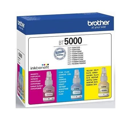 atramentová náplň BROTHER BT-5000 C/M/Y Pack DCP-T300/T500W/T700W (3x 5000 str.) (BT5000CLVAL)