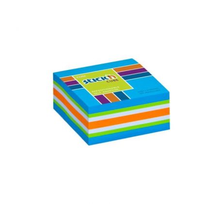 Samolepiaci bloček Stick'n Hopax mini, 51x51 mm, modrý mix