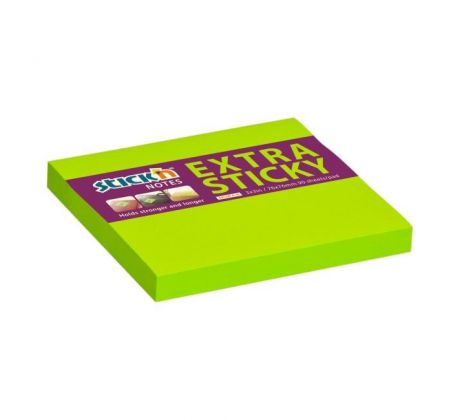 Samolepiaci bloček Stick'n Hopax, 76x76 mm, neónovo zelený