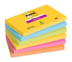Samolepiaci bloček Post-it Super Sticky CARNIVAL, veľkosť 76 x127 mm 6 bločkov po 90 lístkov