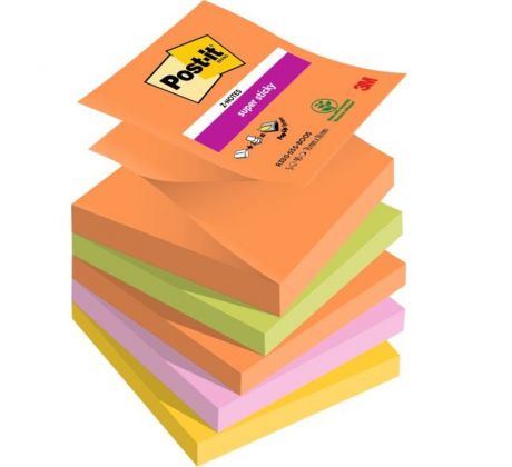 Samolepiace Z-bločky Post-it Super Sticky BOOST, veľkosť 76x76 mm, 5 bločkov po 90 lístkov