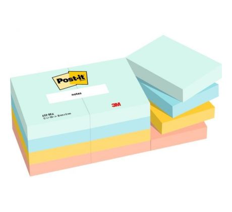 Samolepiaci bloček Post-it BEACHSIDE, veľkosť 38x51 mm, 12x100 lístkov