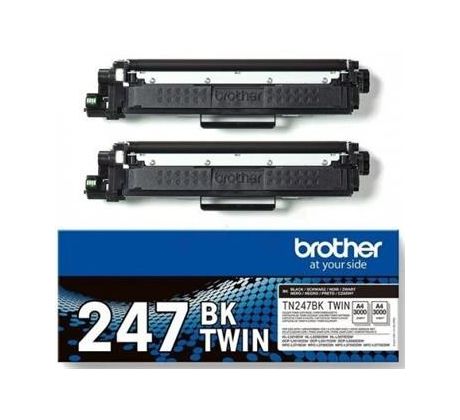 toner BROTHER TN-247 Black kit (2ks) HL-L3210CW/L3270CDW, DCP-L3510CDW/L3550CDW, MFC-L3730CDN/L3770CDW (2x 3000 str.) (TN247BKTWIN)