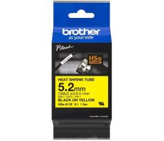 zmršťovacia bužírka BROTHER HSe611E čierne písmo, žltá bužírka TUBE (5.2mm) (HSE611E)