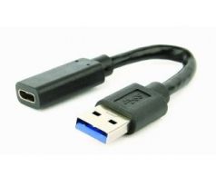 USB 3.1 AM to Type-C female adapter cable, 10 cm, black (A-USB3-AMCF-01)