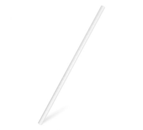 Slamky papierové biele `JUMBO` 8 mm x 25 cm (100 ks)