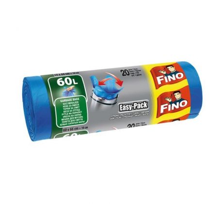 Vrecia zaväzovacie FINO Easy pack 60 ℓ, 18 mic., 60 x 66 cm, modré (20 ks)