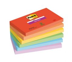 Samolepiaci bloček Post-it Super Sticky PLAYFUL, veľkosť 76x127 mm, 6 bločkov po 90 lístkov