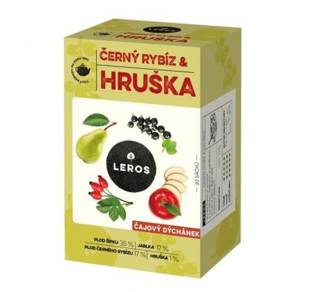 Čaj LEROS ovocný Čajová chvíľka čierna ríbezľa & hruška HB 20 x 2,5 g