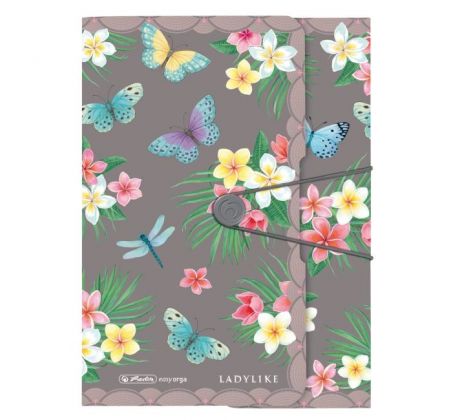 Plastový obal s gumičkou Herlitz Ladylike A4 Motýľ