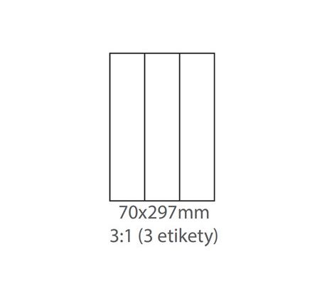 etikety ECODATA Samolepiace 70x297 univerzálne biele (100 listov A4/bal.) (ECO-07002970)