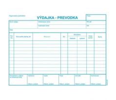 Výdajka - prevodka, A5, bez DPH, samoprepis s kart. obálkou a podložkou
