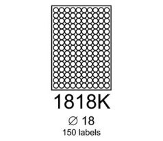 etikety RAYFILM 18mm kruh vysokolesklé biele laser R01191818KF (1.000 list./A4) (R0119.1818KF)