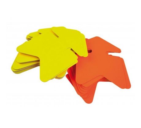 Popisovateľný farebný kartón šípka, 12x16 cm, APLI, mix žltá-oranžová