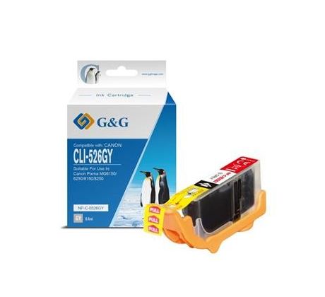 alt. kazeta G&G pre CANON CLI-526GY Pixma MG6150, MG8150 (8,4ml/Grey) (NP-C-0526GY(with chip))