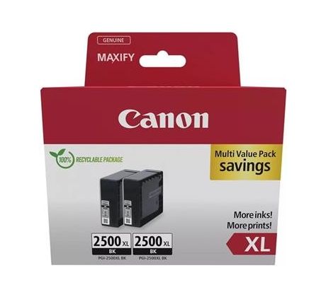kazeta CANON PGI-2500BK XL black TWIN MAXIFY iB4050/MB5050/MB5350 (2x 2500 str.) (9254B011)