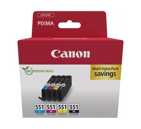 ink cartridge CANON CLI-551 BK/C/M/Y PACK MG 5450/6350, iP 7250, MX 925 (6509B015)