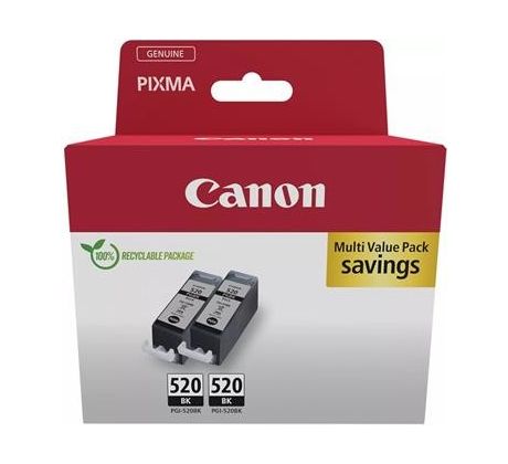 kazeta CANON PGI-520PGBK black TWIN MP 540/620/630/980, iP 3600/4600 (2x 341 str.) (2932B019)