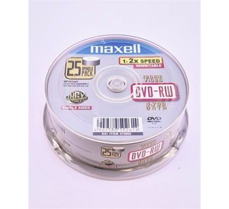 DVD-RW MAXELL 4,7GB 2X 25ks/cake