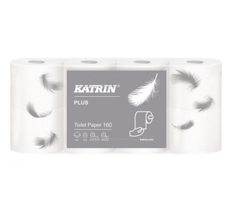 Toaletný papier 2-vrstvový Katrin Plus 160, návin 18 m (8 ks)