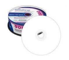 CD-R MEDIARANGE Waterguard white, high-glossy, Printable 700MB 52X 25ks/cake (MRPL512)