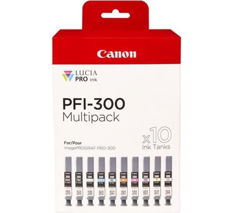 kazeta CANON PFI-300 MBK/PBK/C/M/Y/PC/PM/R/GY/CO PACK iPF PRO-300 (10x 14,4 ml) (4192C008)