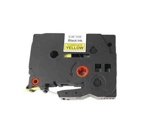 alt. páska pre BROTHER TZE-C41 čierne písmo, fluorescenčná žltá páska Tape (18mmx8m) (ECO-TZE-C41)