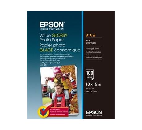 papier EPSON Value Glossy Photo Paper 10x15, 50ks, 183 g/m2 (C13S400039)