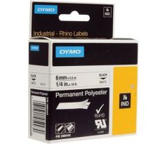 páska DYMO 1805442 PROFI D1 RHINO Black On White Permanent Polyester Tape (6mm) (1805442)