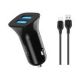 nabíjačka do auta XO TZ10  2USB/2A/12W čierna  + USB-C kábel (GSM167466)