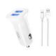 nabíjačka do auta XO TZ10  2USB/2A/12W biela + USB-C kábel (GSM167467)