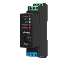 spínací modul s meraním spotreby Shelly Pro 2PM - 2x 16A (LAN, WiFi, Bluetooth) (SHELLY-PRO-2PM-1164)