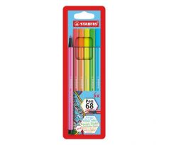 Sada STABILO Pen 68 neon 6 ks Púzdro