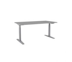 Výškovo nastaviteľný stôl BASIC, 2-motorový, 138x80 cm, podnož sivá + doska sivá