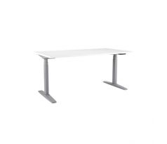 Výškovo nastaviteľný stôl BASIC, 1-motorový, 138x80 cm, podnož sivá + doska biela