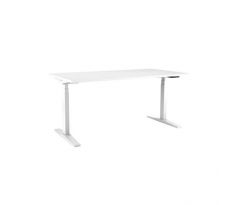 Výškovo nastaviteľný stôl BASIC, 1-motorový, 138x80 cm, podnož biela + doska biela