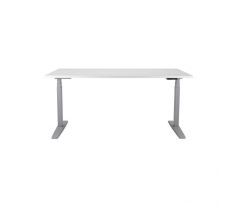 Výškovo nastaviteľný stôl BASIC, 1-motorový, 160x80 cm, podnož sivá + doska biela