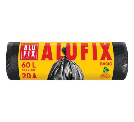 Vrecia na odpadky 60 l /20 ks, Economy, 13 mic., 59 x 72 cm, čierne, HDPE