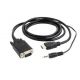 HDMI to VGA and audio adapter cable, single port, 1.8 m, black (A-HDMI-VGA-03-6)