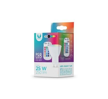 LED Bulb GU10 RGB + White 5W + RC Forever Light (RTV003567)