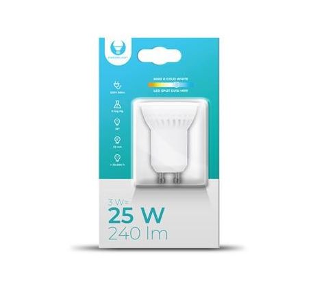 LED bulb GU10 MR11 3W 230V 6000K 240lm ceramic Forever Light (RTV003590)