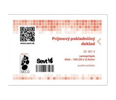 Príjmový pokladničný s DPH číslovaný s potvrdenkou, samoprepis A6, 100 listov