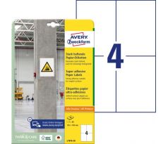 Etikety univerzálne 105x148mm Avery A4, silne lepivé 20 hárkov