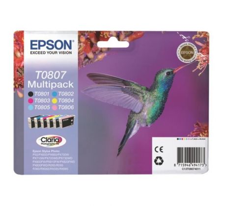 Atramentová náplň Epson C13T080740 CMYK+LC+LM multipack pre SP R265/R285/R360
