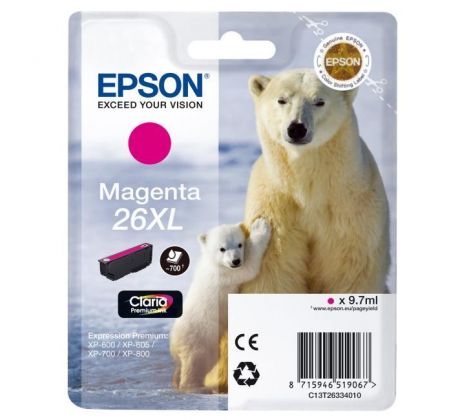 Atramentová náplň Epson T2633 26XL Claria magenta pre XP-600/700 (9,7 ml)