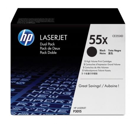 Toner HP CE255XD HP 55X dual pack black (2x13.000 str.) pre Enterprise P3015/LJ Pro M521/Enterprise M525