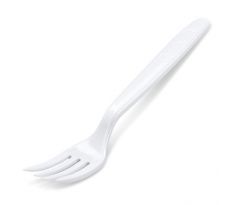 Vidličky plastové znovu použiteľné biele 18,5 cm (50 ks)